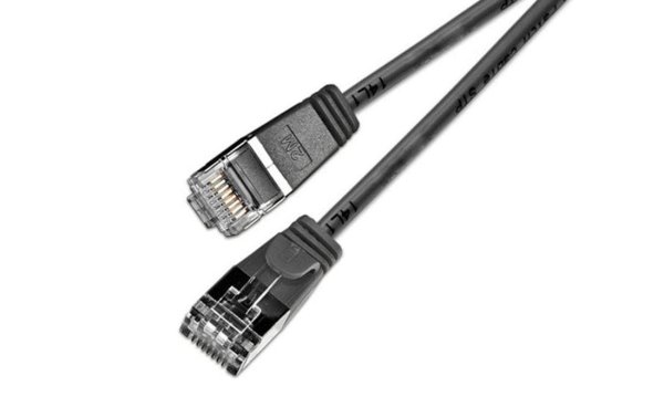 SLIM Slimpatchkabel  Cat 6, U/FTP, 15 m, Schwarz