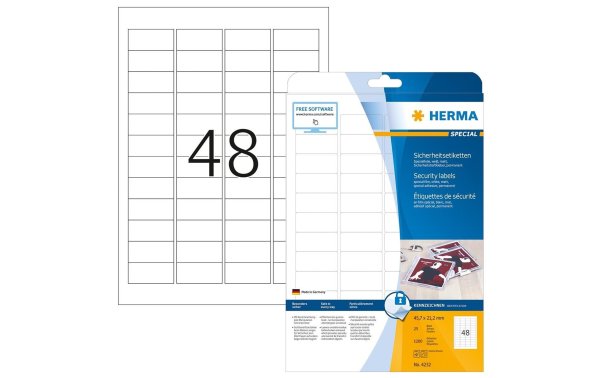 HERMA Sicherheits-Etiketten 4232  45.7 x 21.2 mm