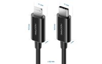 deleyCON USB 2.0-Kabel  USB C - Lightning 2 m