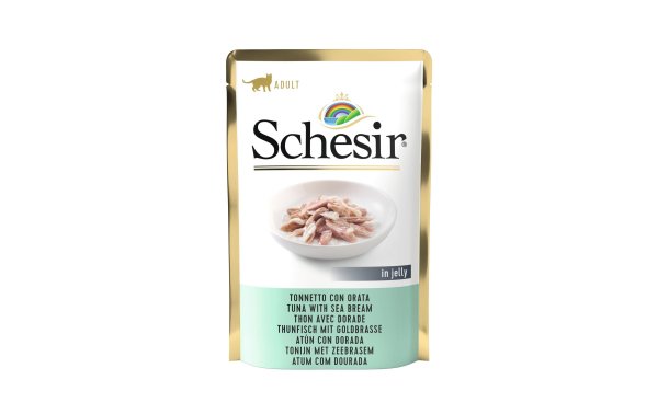 Schesir Nassfutter Thunfisch & Goldbrasse in Gelée, 85 g