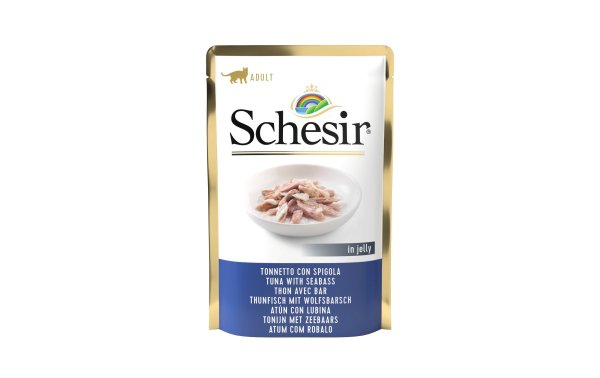 Schesir Nassfutter Thunfisch & Wolfsbarsch in Gelée, 85 g