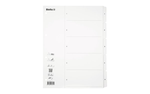 Biella Register A4 1 - 5 Karton Weiss