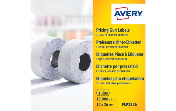 Avery Zweckform Preisauszeichnungsetikett Permanent 26 x 12 mm, 15000 Stück