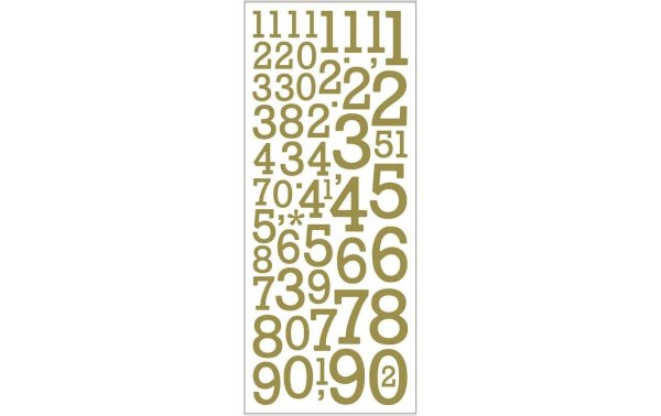 Creativ Company Metallic Sticker Zahlen 1 Blatt, Gold