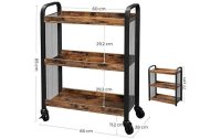 VASAGLE Bartrolley mit Rollen 66 x 85 cm, Braun/Schwarz