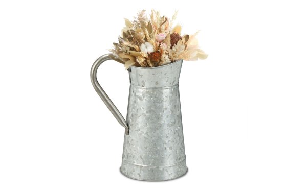 relaxdays Vase Vintage Krug 27.5 cm, Silber