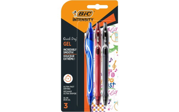 BIC Gelschreiber Gel-ocity Quick Dry Set von 3 Stück