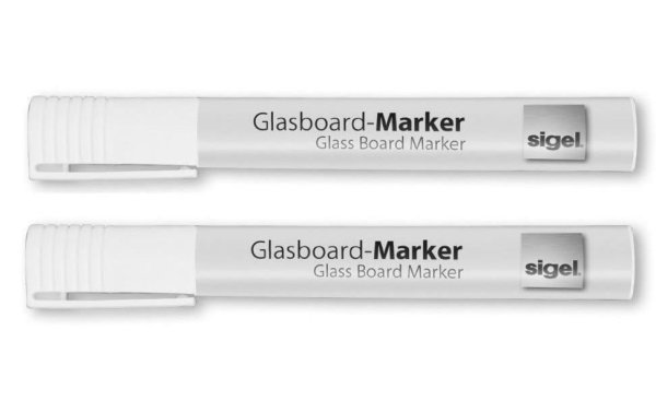 Sigel Glasboardmarker Weiss, 2 Stück