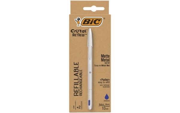 BIC Kugelschreiber Cristal ReNew 0.32 mm, Silber