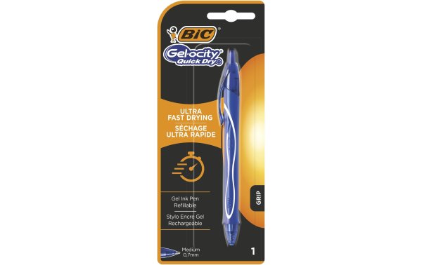 BIC Gelschreiber Gel-ocity Quick Dry 0.7 mm, Blau