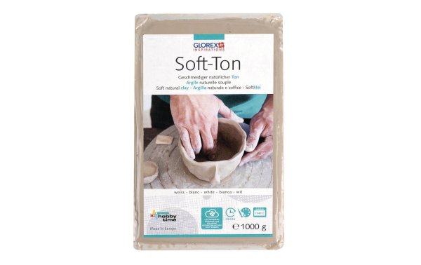 Glorex Modelliermasse Soft-Ton 1000g, Weiss