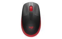 Logitech Maus M190 Rot/Schwarz, kabellos