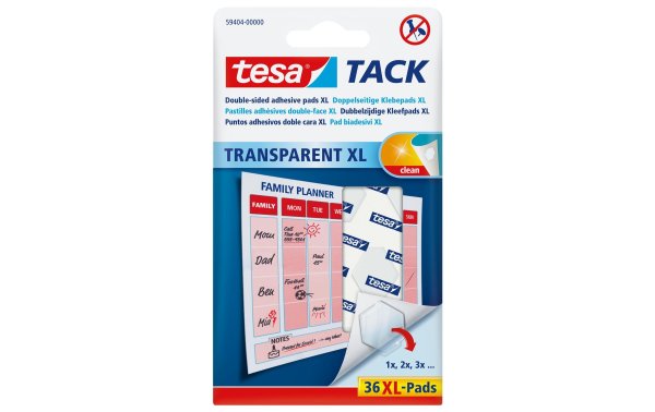 tesa Klebepad TACK XL 36 Stück, Transparent