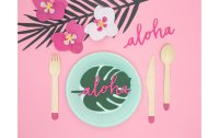 Partydeco Tischkarte Aloha Monstera 6 Stück