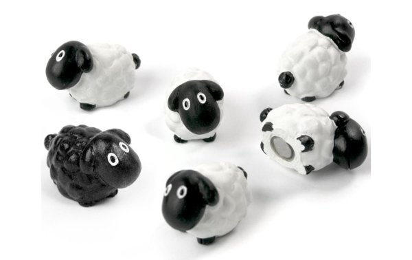 Trendform Haftmagnet Sheep Schwarz/Weiss, 6 Stück