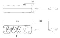 FURBER.power Steckdosenleiste mit Überlastschutz 3x T13