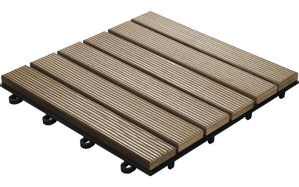 Florco Balkon-& Terrassenplatten Esche, 6 Latten 30 x 30, 6 Stk.