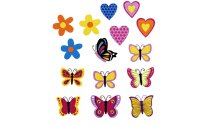 Glorex Moosgummi Sticker Schmetterlinge 27-teilig, selbstklebend