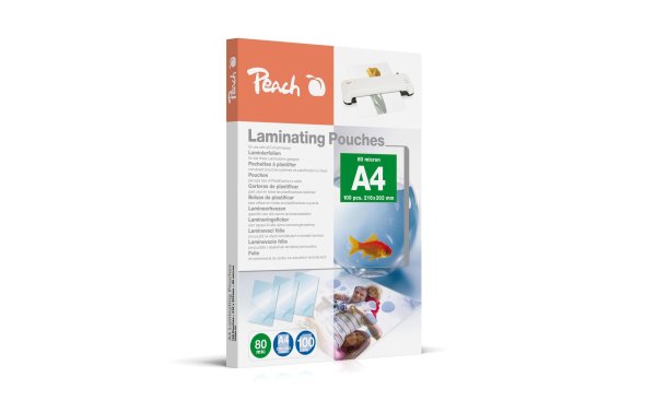 Peach Laminierfolie A4, 25 Stück, Glänzend