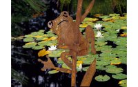 Ambiance Gartenstecker Frosch an Schilfkolben, 90 cm