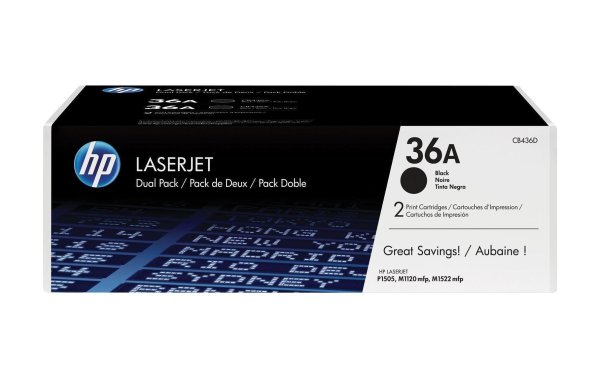 HP Toner Nr. 36A (CB436AD) Black (2er-Pack)