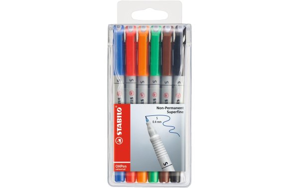 STABILO Folienstift OHPen universal S 6 Stück Mehrfarbig