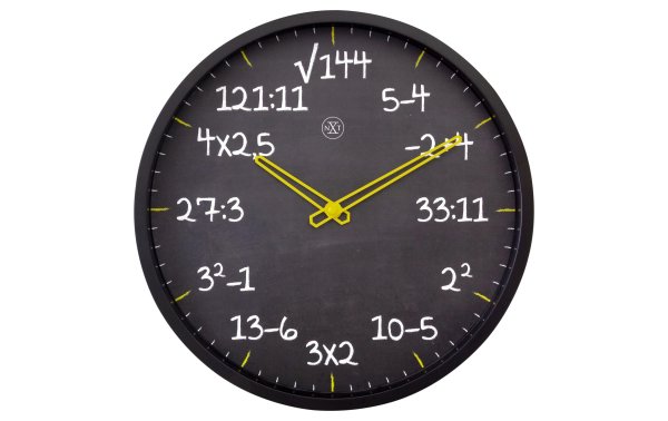 NeXtime Wanduhr Maths Ø 30 cm, Schwarz