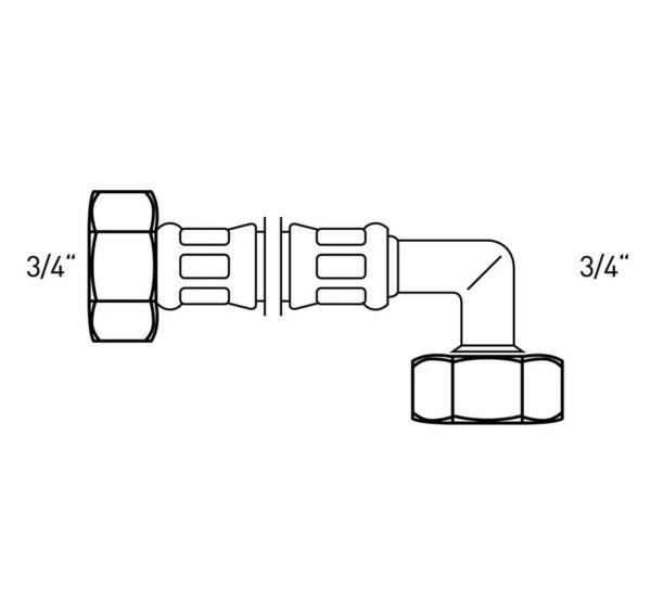 Flexo Anschlussschlauch DN10 IG x IG 3/4" x 3/4" / 150 cm