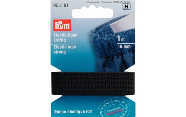 Prym Elastikband 18 mm, Schwarz