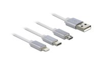 Delock USB 2.0-Kabel USB A – Lightning/Micro-USB B/USB C 0.82 m