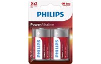 Philips Batterie Power Alkaline D 2 Stück