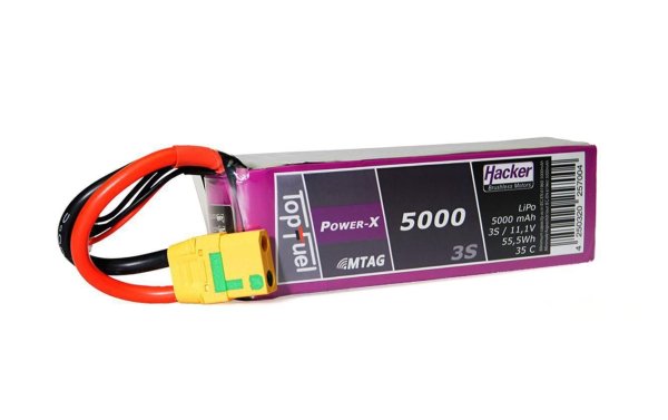 Hacker RC-Akku LiPo 5000 mAh 11.1 V 35C Topfuel Power-X MTAG