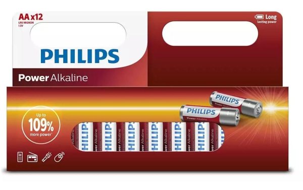 Philips Batterie Power Alkaline AA 12 Stück