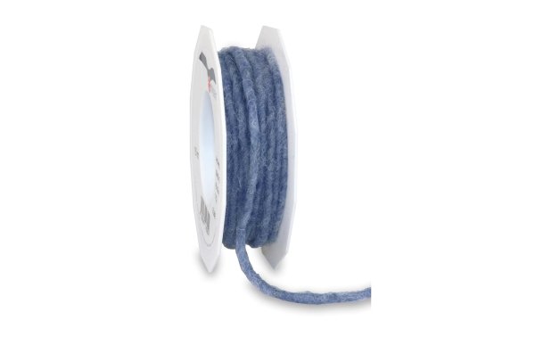 Pattberg Textilband Elbe Wolle 0.5 cm x 15 m, Denim Blau