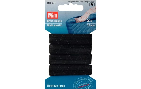 Prym Elastikband Standard 12 mm, Schwarz