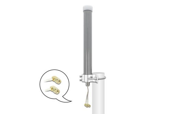 Delock LTE/WLAN/GPS-Antenne Outdoor RP-SMA/SMA 3 dBi Rundstrahl