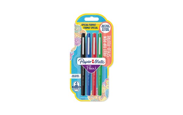 Paper Mate Fineliner Flair Medium 0.7 mm, 4 Stück