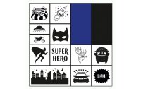 Folia Motivstempel-Set Superhero Superheld, Blau/Schwarz