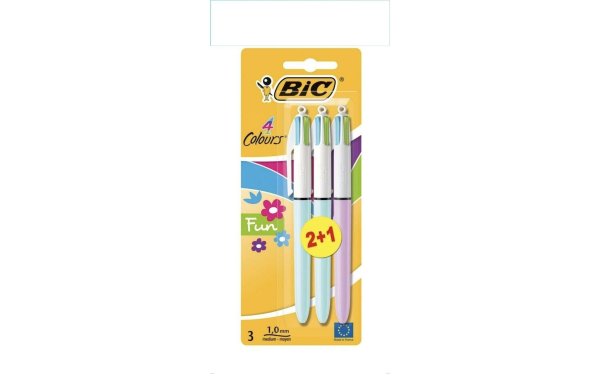 BIC Mehrfarbenkugelschreiber 4 Colours Original 3 Stk. Pastell