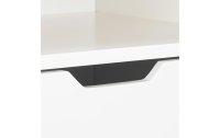 relaxdays Nachttisch mit 1 Schublade 50 x 43 cm, Nature/Weiss