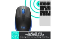 Logitech Maus M190 Blau/Schwarz, kabellos