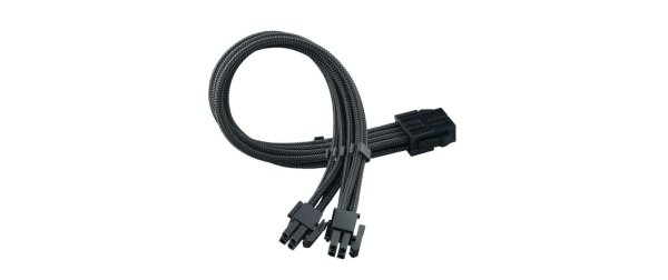 SilverStone Stromverlängerungskabel 8-8(4+4)Pin 0.08 mm Schwarz