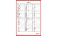 Simplex Kalender 2024, A4, Rot/Weiss