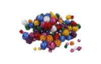 Creativ Company Pompon 5-40 mm Glitzer, ca 75 Stück, farbig assortiert