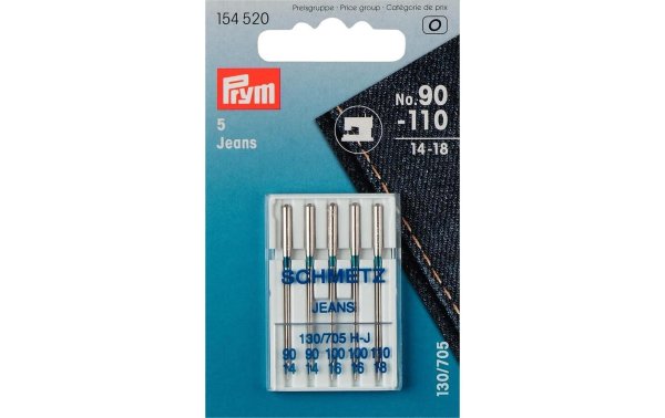 Prym Nähmaschinennadel Nr. 90 - 110, für Jeans, 5 Stück