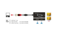 Delock 2-Port Signalsplitter USB-C - 1xHDMI & 1xVGA