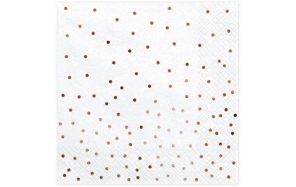Partydeco Papierservietten Dots 33 cm x 33 cm, 20 Stück, Weiss