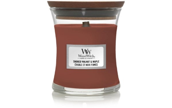 Woodwick Duftkerze Smoked Walnut & Maple Mini Jar