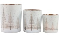 Hoff Interieur Weihnachtswindlicht Baum Weiss, 3er Set