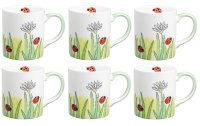 Mila Kaffeetasse Frühlingserwachen 280 ml, 6 Stück, Weiss